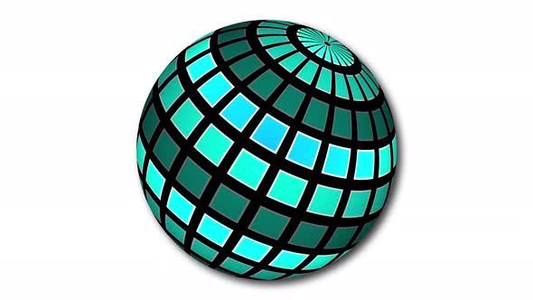 Spinning abstract checkboard sphere animation. Abstract sphere background. Vd 940