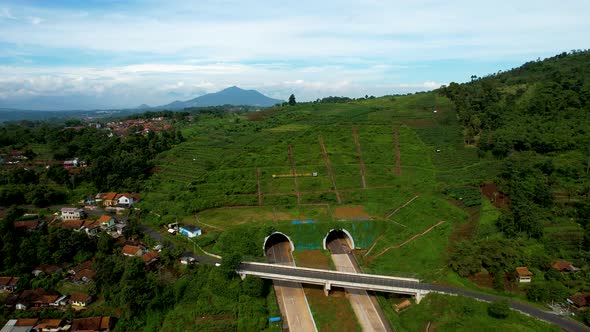 Aerial view of Cisumdawu Twin Tunnel Bandung City