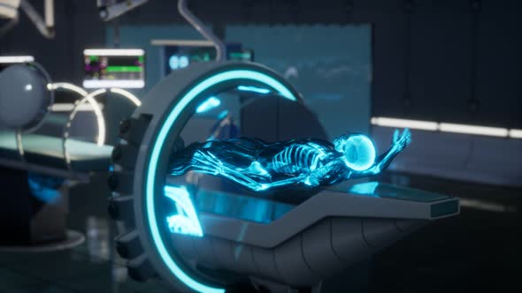 Human Skeleton Bones Scan Exam in Lab alt