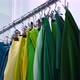Factory Samples of Multicolored Fabrics Hang on a Hanger - VideoHive Item for Sale