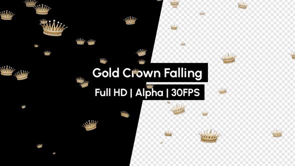 Gold King Crown Falling With Alpha