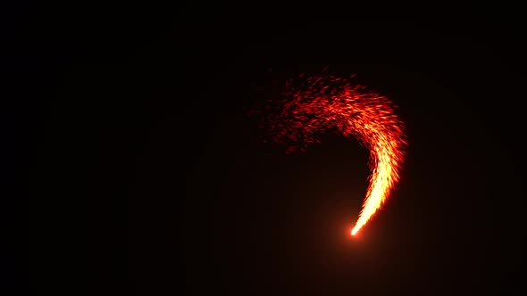 Glowing Fire Particle Trail Animation