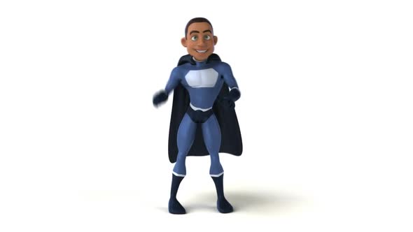 Fun 3D cartoon superhero dancing