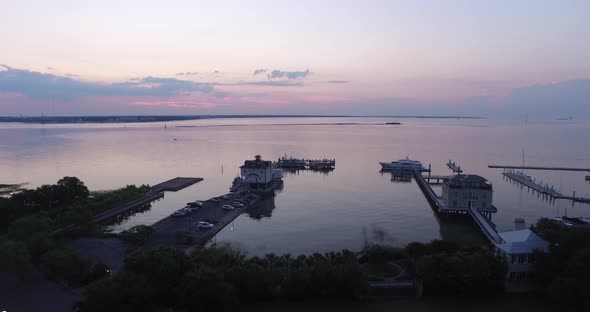 Charleston SC harbor at sunrise