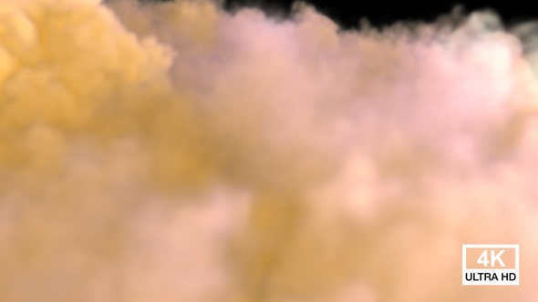 Yellow Color Smoke Streaming And Spreading On The Floor V6 alt