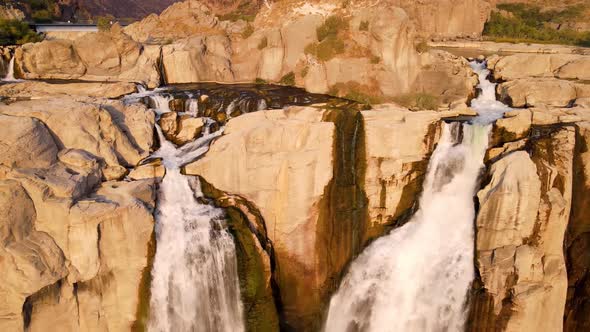 Aerial shot of Shoshone Falls on the Snake River in Idaho