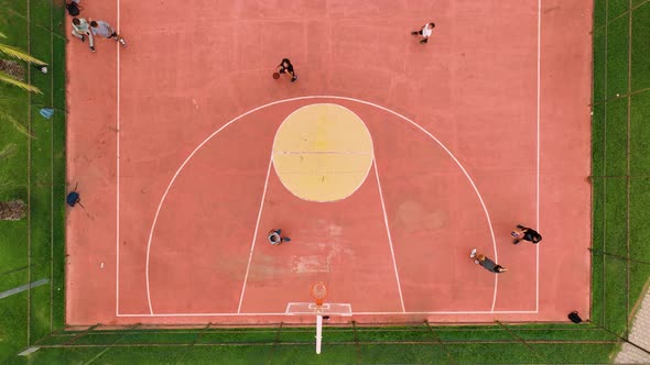 Basketball court Aerial View 4 K Alanya Turkey