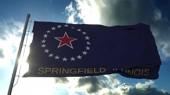 Springfield Flag Illinois United States of America