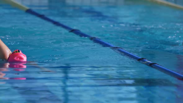 Swimmers training in a swimming pool