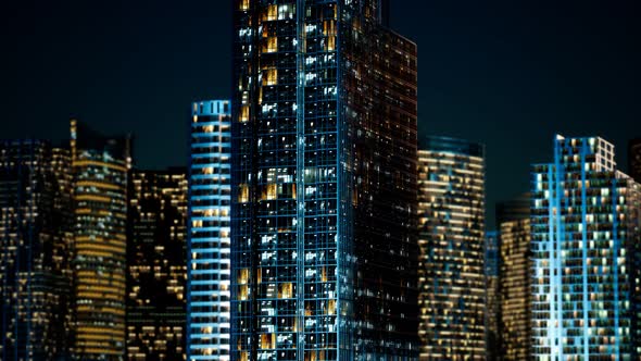 Skyscrapper in the Business Quarter in the Night alt