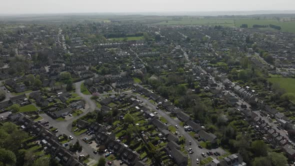 Chipping Norton Cotswold Town Suburbs Aerial View Spring Season