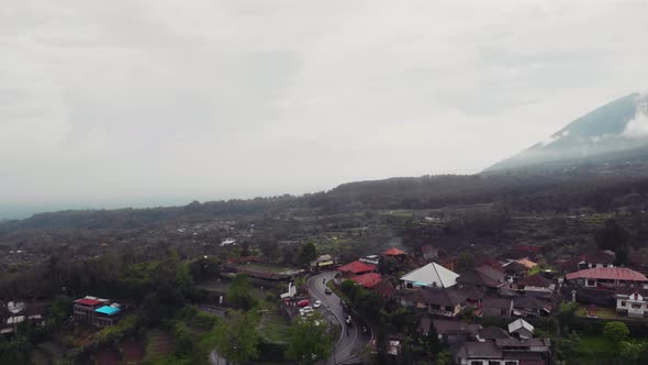 Flight Over the Gorges in the Mountains of Bali