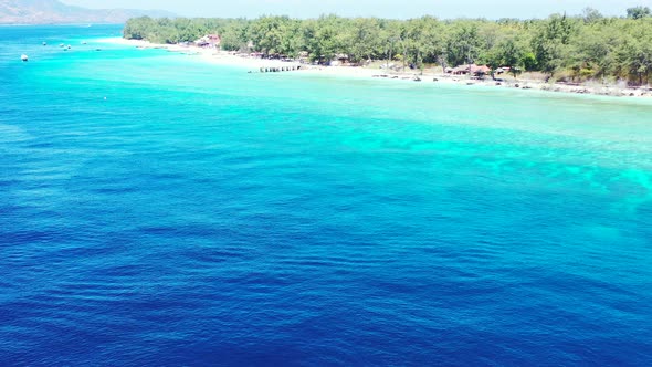 Cebu Island, Philippines - Wonderful Scenery Of Deep Blue Ocean With Glorious Trees and Cloudy Blue