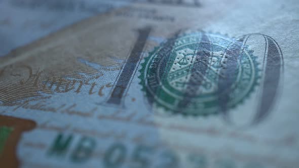 Macro Rotation Of 100 Dollar Bills