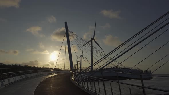 The Bridge over Gaomei Wetland, Taichung, Taiwan