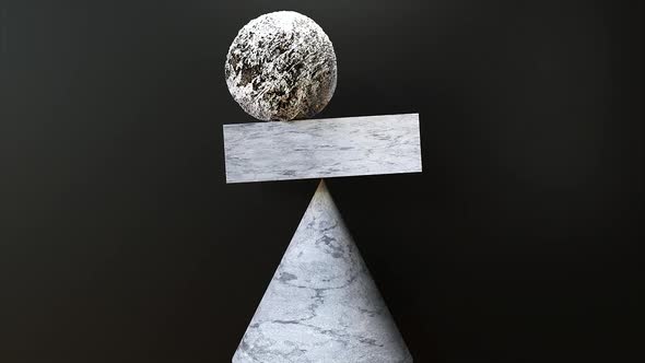 Balance of Marble Geometric Stones