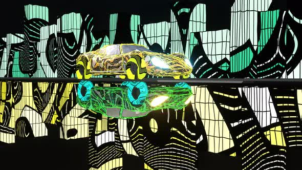 Psychedelic Cars In Two Realms