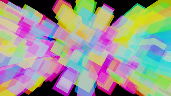 VJ Loop Pulsation of Multicolored Prisms