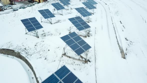 Alternative Energy Solar Power Pplant in the Winter