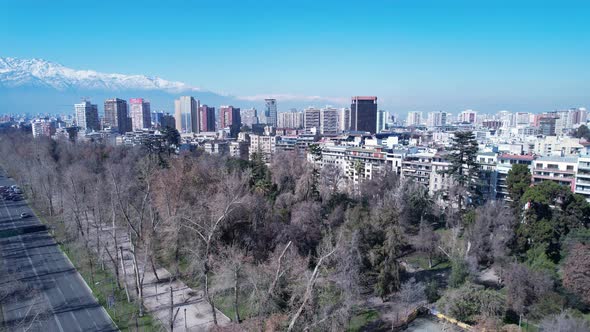 Santiago Chile. Cityscape downtown district of capital city of Chile.