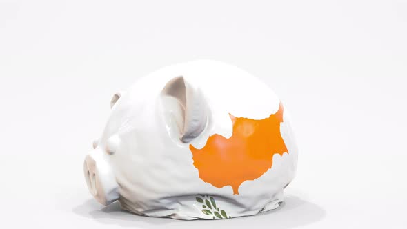 Deflating Inflatable Piggy Bank with Printed Flag of Cyprus