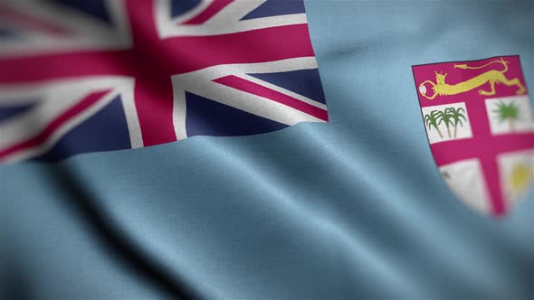 Fiji Flag Textured Waving Close Up Background HD