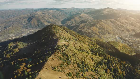 Green Forest Mountain Top Aerial