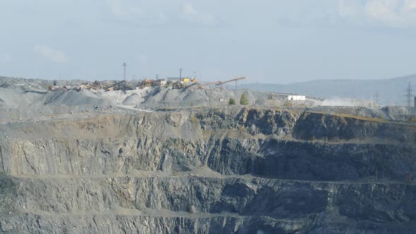 Heavy Machinery of Gravel Production in Quarry