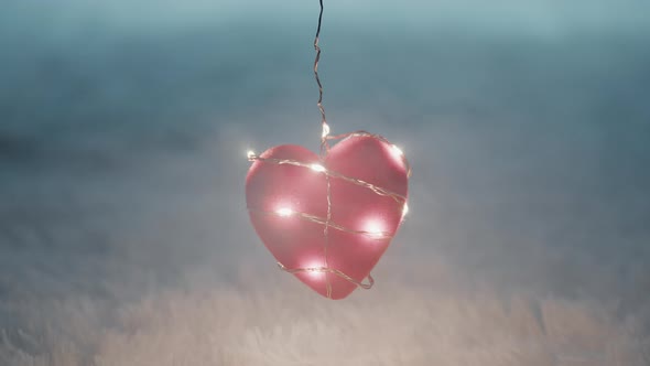 Red Heart Between The Fog