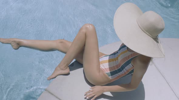 Model At The Pool