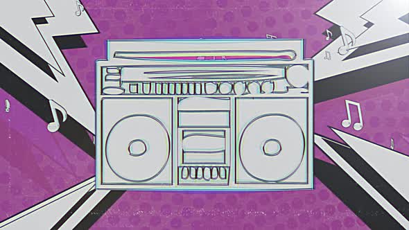 Ghettoblaster Cassette Player 80s 90s Pop Art alt