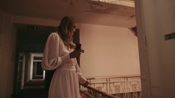 Vintage Woman with a Rose