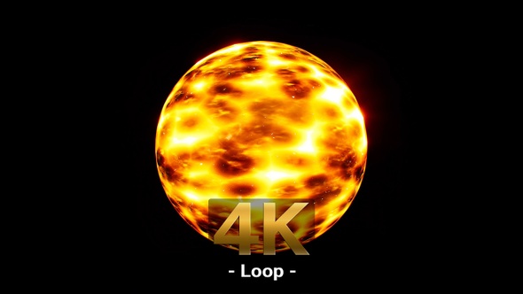 Abstract Glowing Flame Ball 4K Loop