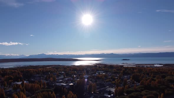 Patagonia landscape. Famous city of El Calafate at Patagonia Argentina