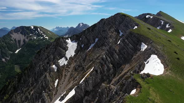 Mountains and hills on a summer day