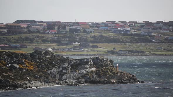 View of Stanley, Capital of Falkland Islands (Islas Malvinas).