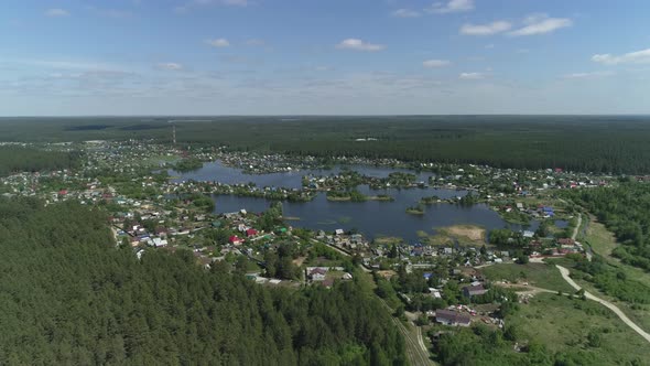 Aerial view of The village around the lake 05