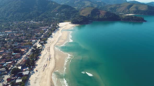 Maresias beach landmark travel destination in Brazil.