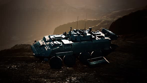 Old Military Vehicle in Afghanistan Mountains