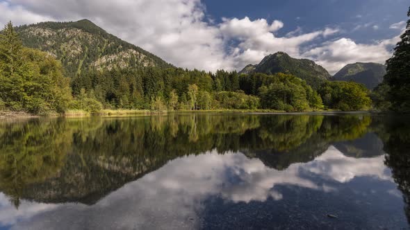 Timelapse of Moorweiher, Oberstdorf, Allgaeu Alps, Bavaria, Germany