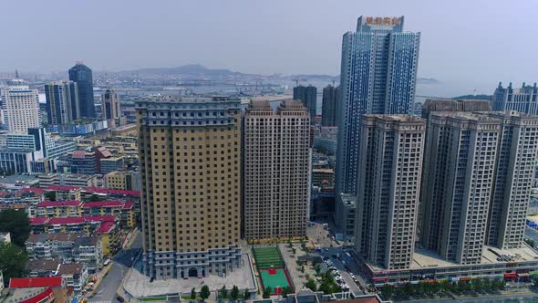 Shocking Aerial Photography Yantai Yindu Building Video