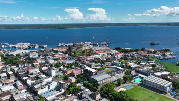 Downtown Manaus Brazil. Manaus Amazonas. Cityscape Tourism landmark.