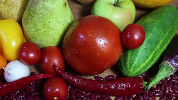 Colorful Vegetables On The Table Autumn