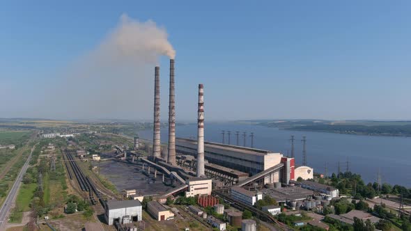 Aerial View of Pipes of Thermal Power Plant