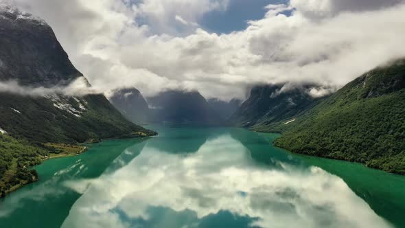 Beautiful Nature Norway Natural Landscape Lovatnet Lake