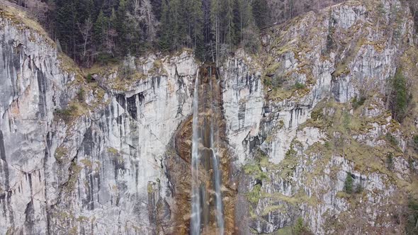 Mountain Waterfall Aerial View  