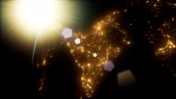 Amazing Sunrise Over The Earth. View Of Planet Earth From Space alt