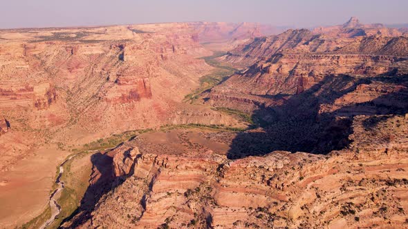 Aerial of the San Rafael River Canyon in Utah