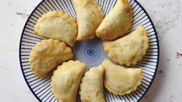 Hot and Tasty Deep Fried Polish Dumplings with Meat Filling