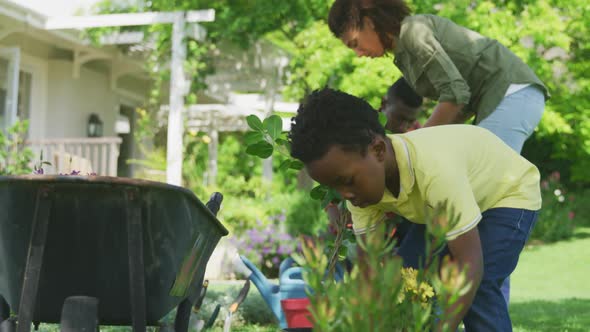 Family gardening together